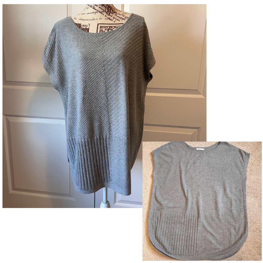 Reitmans grey rounded sleeveless tunic sweater 2X